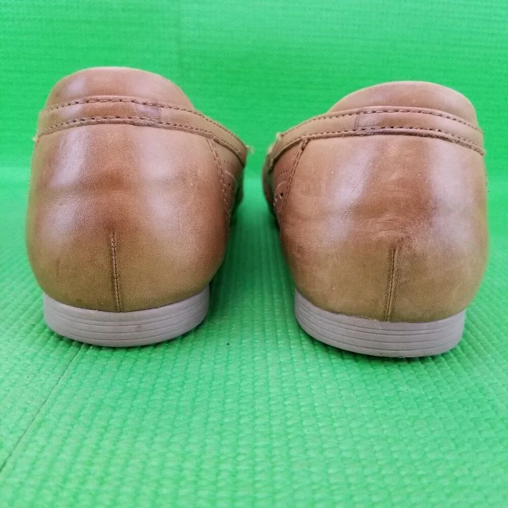 ✅ WOMENS 9B EARTH ROYALE SAND BROWN LEATHER BALLET FLATS LOAFERS DRESS SHOES - Picture 4 of 16